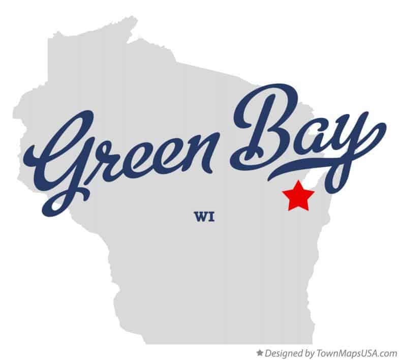 image of green bay wisconsin on a map